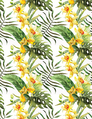 Estor opaco en color amarillo floral