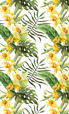 Estor opaco en color amarillo floral