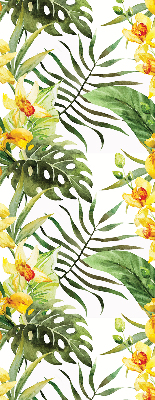 Estor opaco en color amarillo floral
