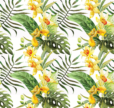 Estor opaco en color amarillo floral
