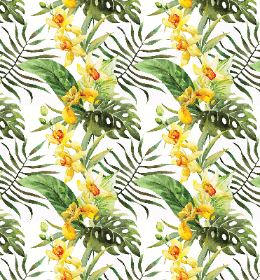 Estor opaco en color amarillo floral