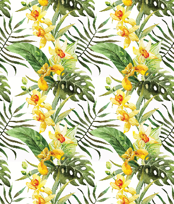 Estor opaco en color amarillo floral