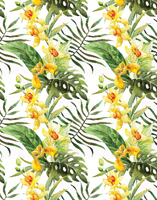 Estor opaco en color amarillo floral