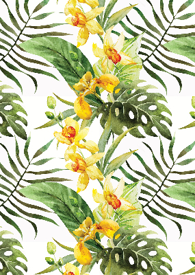 Estor opaco en color amarillo floral