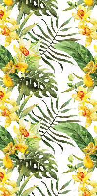 Estor opaco en color amarillo floral