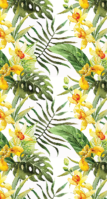 Estor opaco en color amarillo floral
