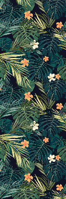 Estor opaco con hojas y flores tropicales