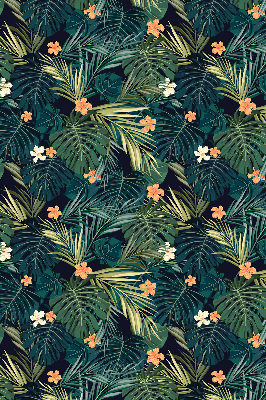 Estor opaco con hojas y flores tropicales