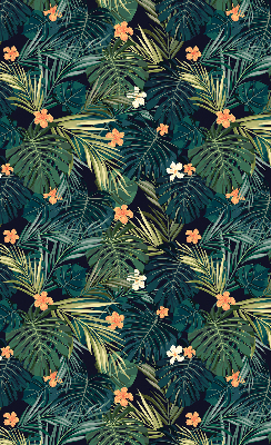 Estor opaco con hojas y flores tropicales