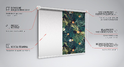 Estor opaco con hojas y flores tropicales