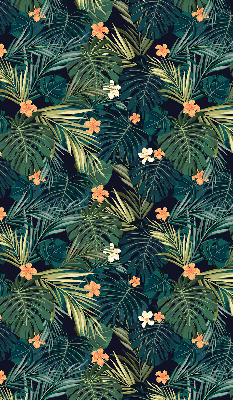 Estor opaco con hojas y flores tropicales