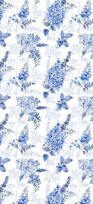 Estor decorativo con flores azules