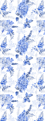 Estor decorativo con flores azules