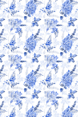 Estor decorativo con flores azules