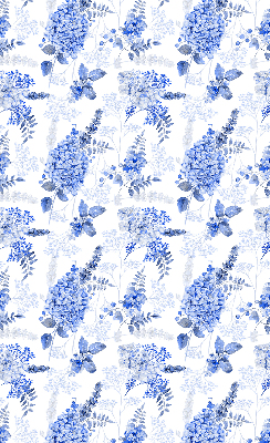 Estor decorativo con flores azules