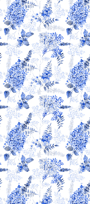 Estor decorativo con flores azules