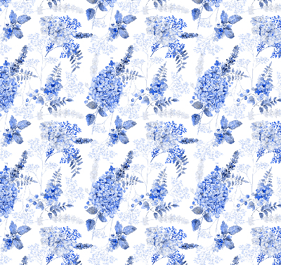 Estor decorativo con flores azules