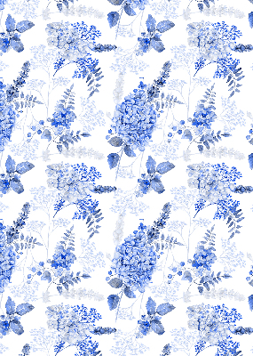 Estor decorativo con flores azules