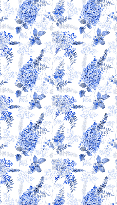 Estor decorativo con flores azules