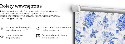 Estor decorativo con flores azules