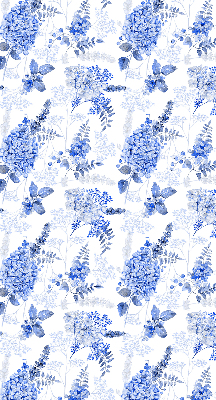 Estor decorativo con flores azules