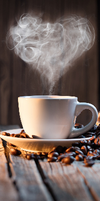 Estor decorativo para una taza de café