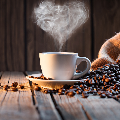 Estor decorativo para una taza de café