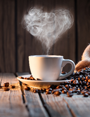 Estor decorativo para una taza de café