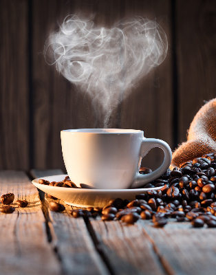 Estor decorativo para una taza de café