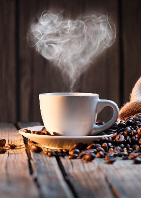 Estor decorativo para una taza de café