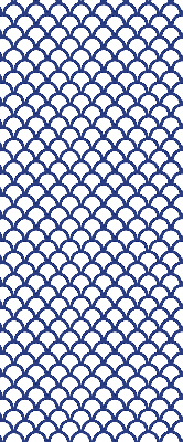 Estor decorativo con diseño de escamas azules
