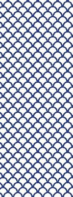 Estor decorativo con diseño de escamas azules