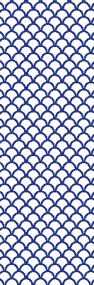 Estor decorativo con diseño de escamas azules