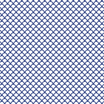 Estor decorativo con diseño de escamas azules