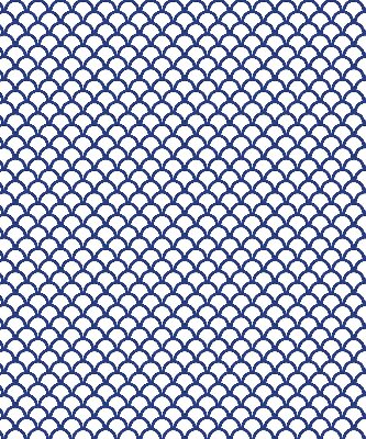 Estor decorativo con diseño de escamas azules