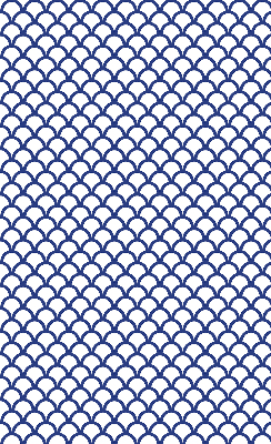 Estor decorativo con diseño de escamas azules