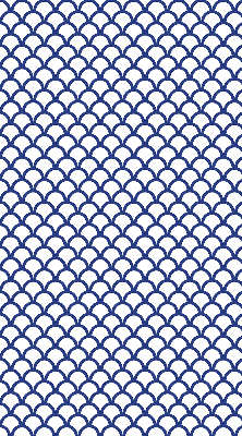 Estor decorativo con diseño de escamas azules