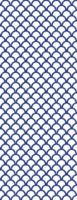 Estor decorativo con diseño de escamas azules