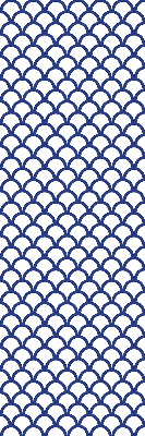 Estor decorativo con diseño de escamas azules