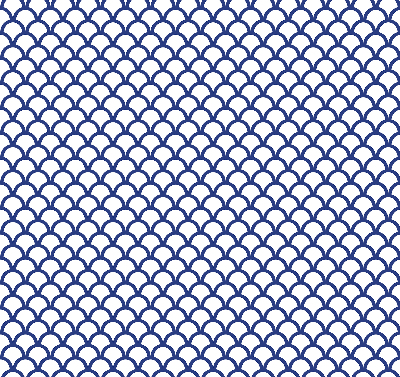 Estor decorativo con diseño de escamas azules
