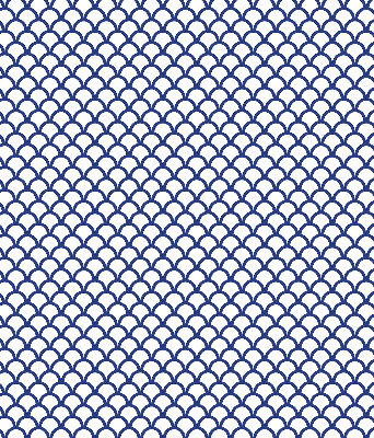 Estor decorativo con diseño de escamas azules