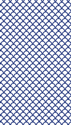 Estor decorativo con diseño de escamas azules
