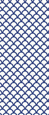 Estor decorativo con diseño de escamas azules