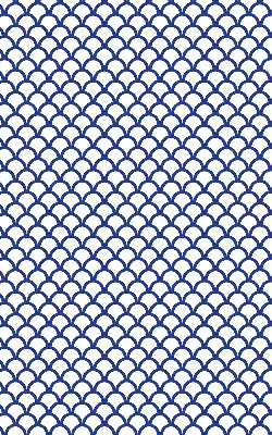 Estor decorativo con diseño de escamas azules