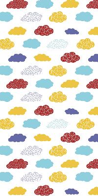Estor opaco con diseño de nubes coloridas