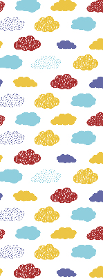 Estor opaco con diseño de nubes coloridas