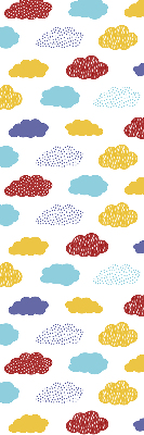 Estor opaco con diseño de nubes coloridas