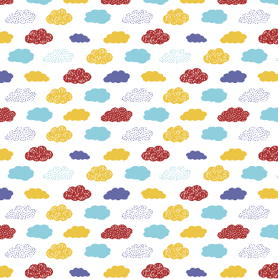 Estor opaco con diseño de nubes coloridas