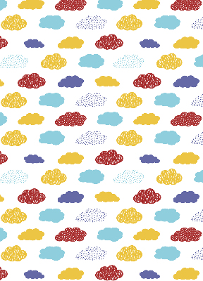 Estor opaco con diseño de nubes coloridas