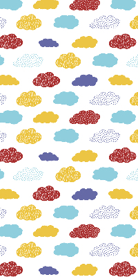 Estor opaco con diseño de nubes coloridas